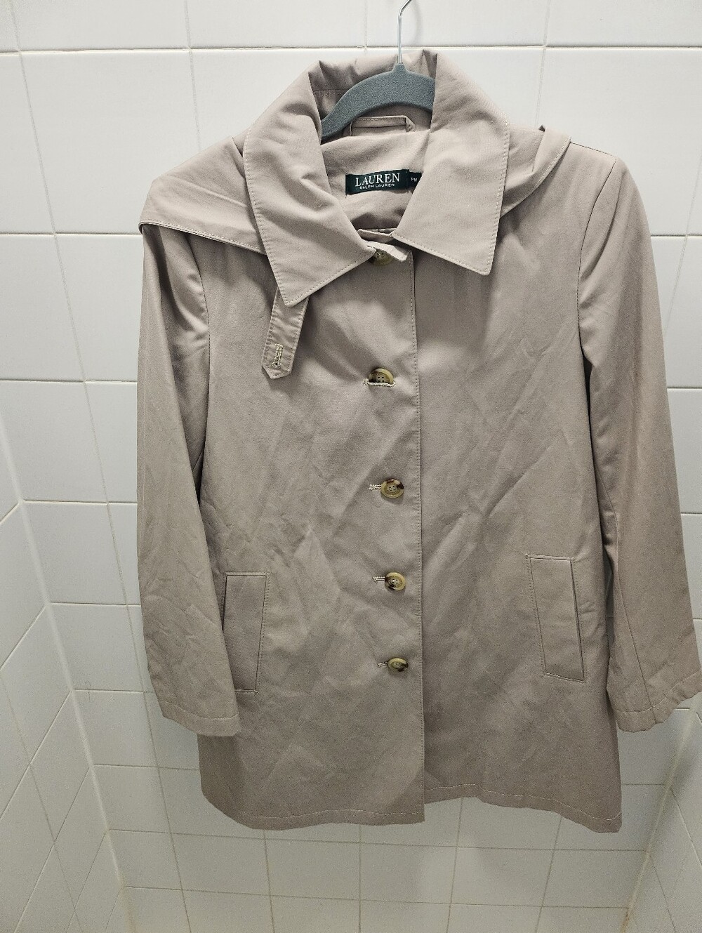 Ralph Lauren Light Taupe Short Trench Coat